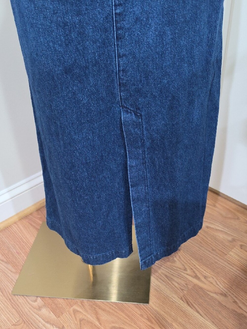 Vintage 90s Lee Casuals Dark Wash Denim Maxi Skirt - Size 14 - Picture 8 of 11